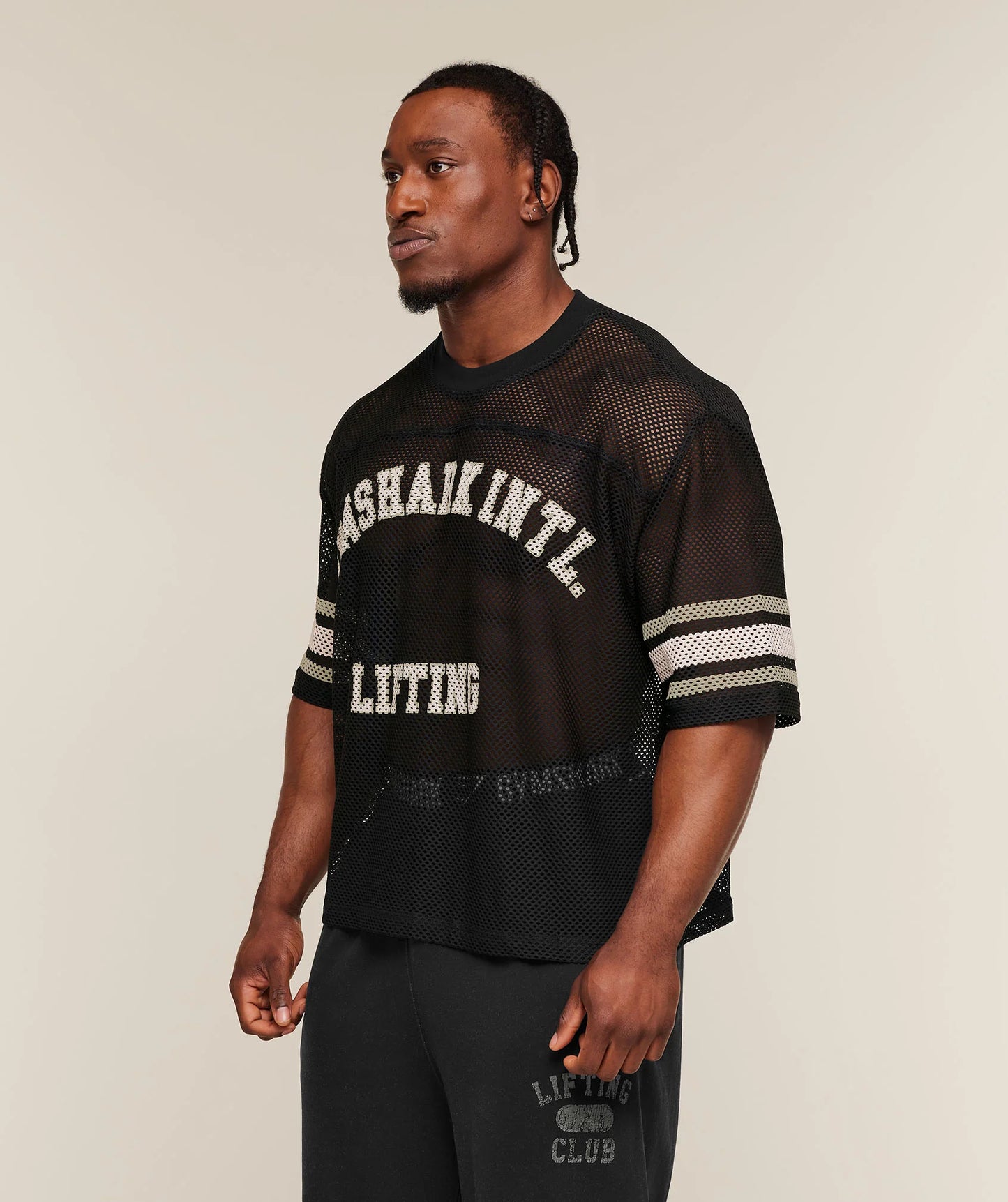 GYMSHARK Collective Mesh Contrast Jersey Black