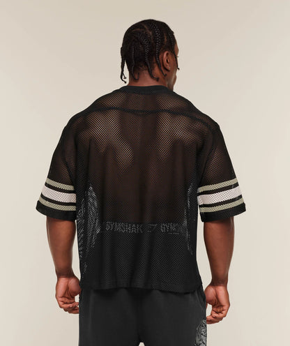 GYMSHARK Collective Mesh Contrast Jersey Black