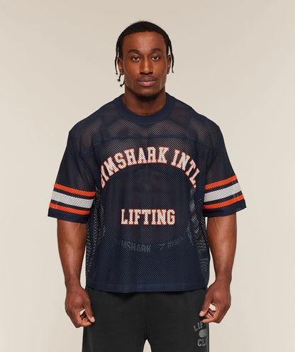 GYMSHARK Collective Mesh Contrast Jersey Heavy Blue