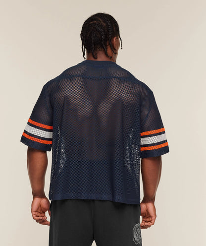 GYMSHARK Collective Mesh Contrast Jersey Heavy Blue