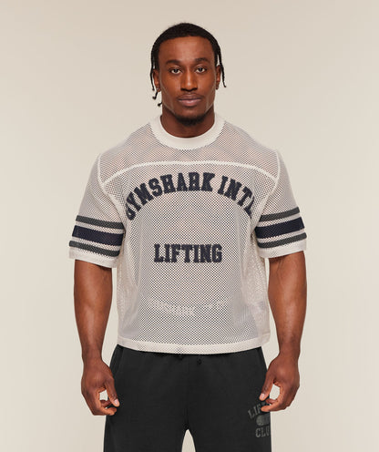 GYMSHARK Collective Mesh Contrast Jersey Tinted White