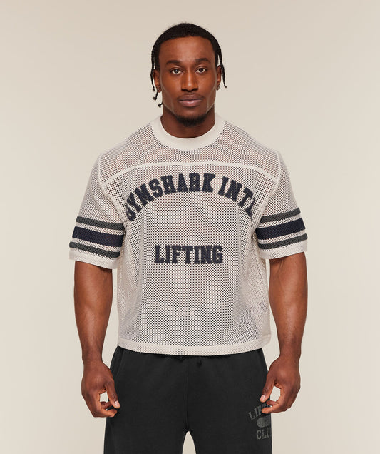 GYMSHARK Collective Mesh Contrast Jersey Tinted White
