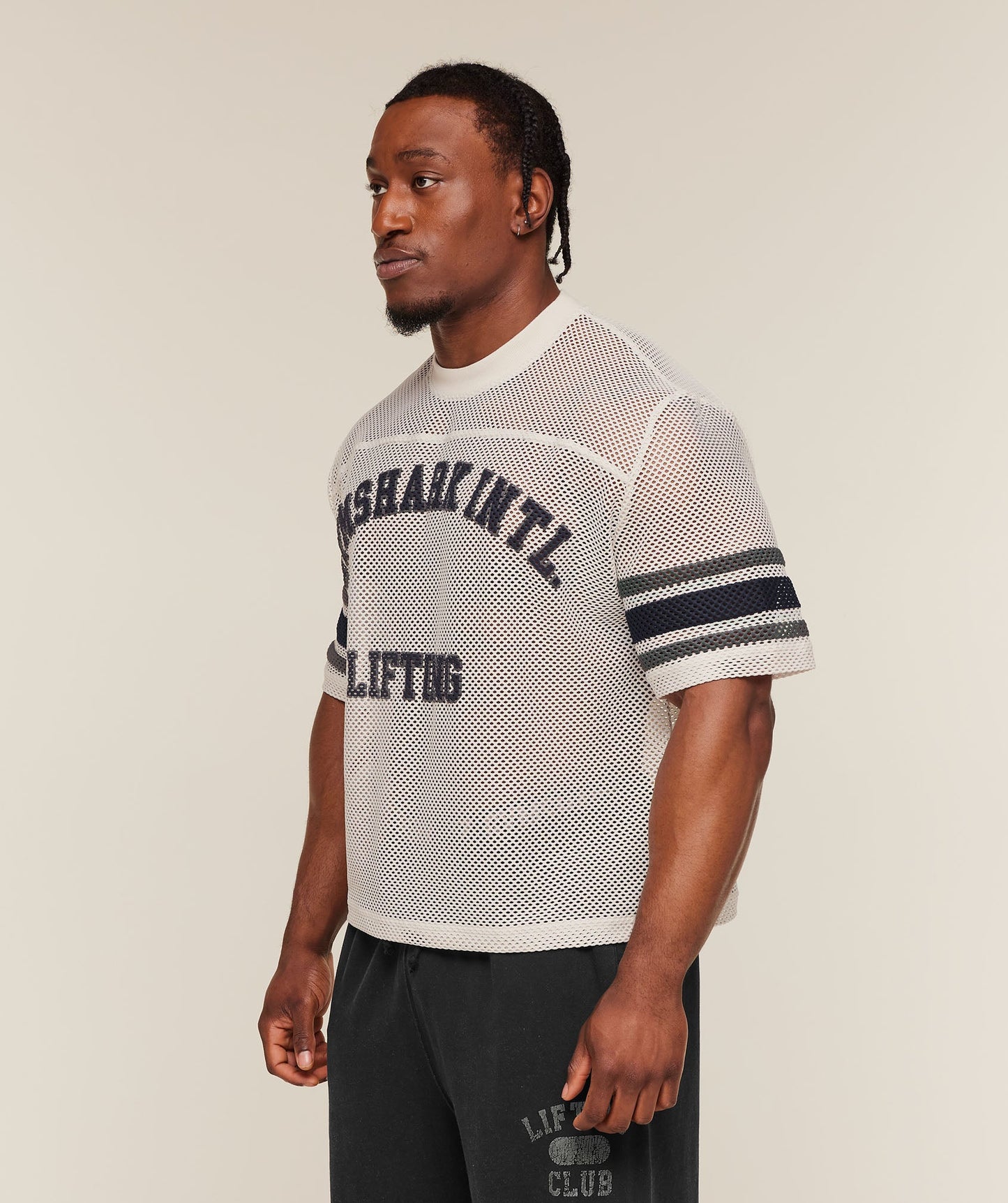 GYMSHARK Collective Mesh Contrast Jersey Tinted White