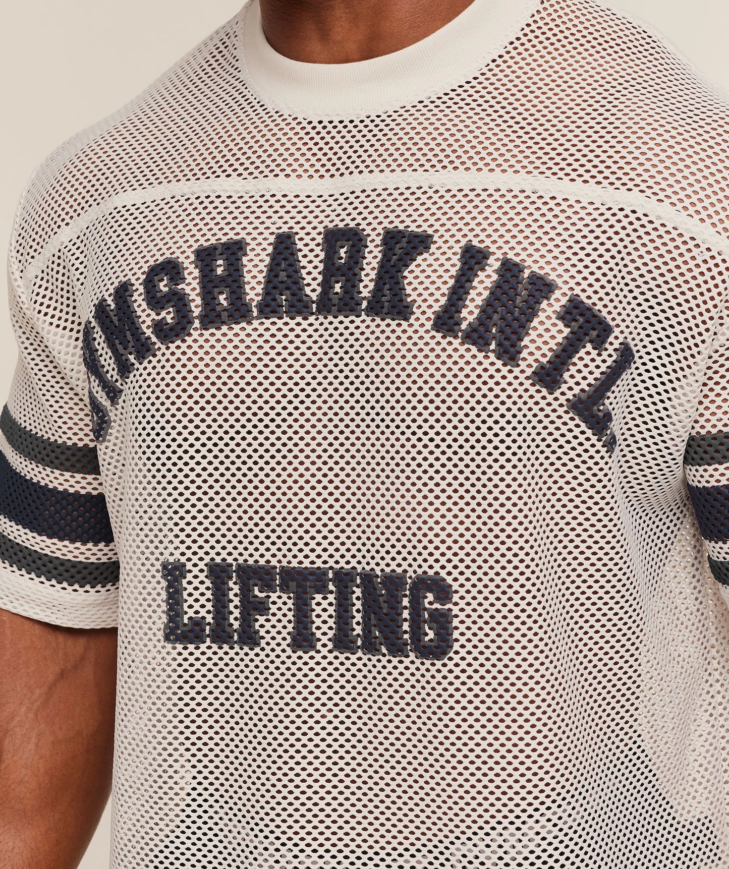 GYMSHARK Collective Mesh Contrast Jersey Tinted White