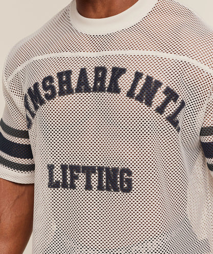 GYMSHARK Collective Mesh Contrast Jersey Tinted White