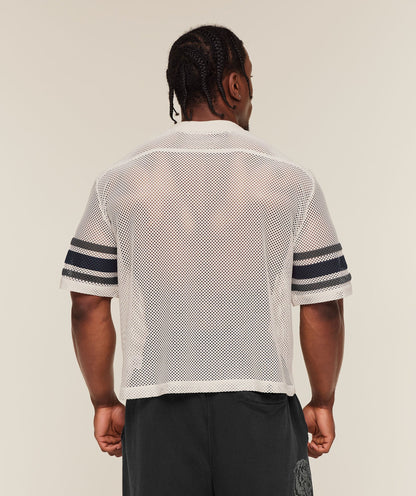 GYMSHARK Collective Mesh Contrast Jersey Tinted White