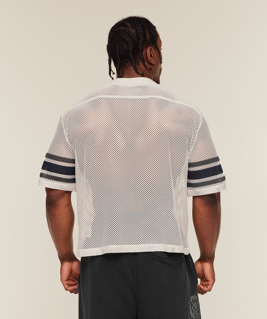 GYMSHARK Collective Mesh Contrast Jersey Tinted White