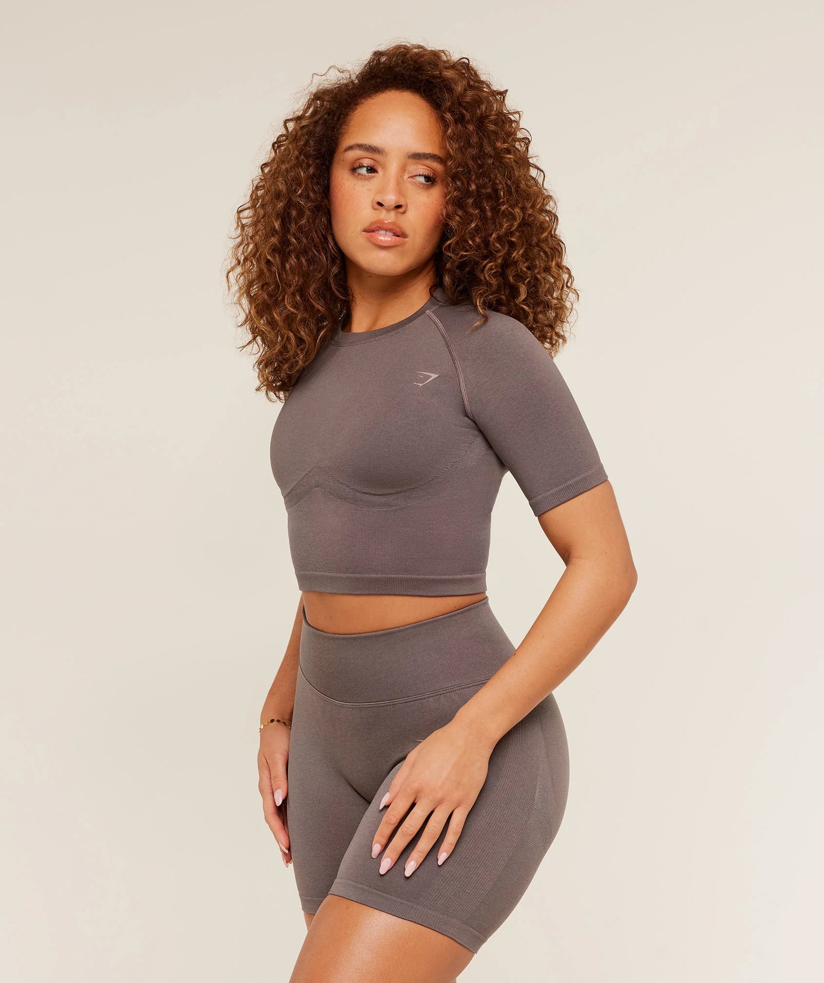GYMSHARK Lift Seamless Short Sleeve Top T-Shirt Brown — Gymshark | Authentic India