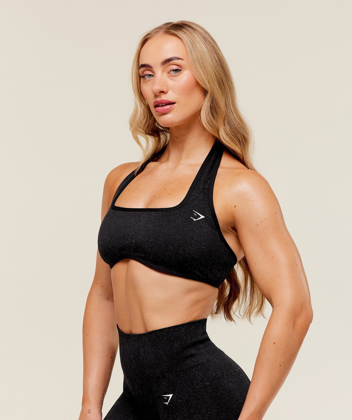 Women's Gymshark Adapt Fleck X Whitney Halterneck Sports Bra Black — Gymshark | Authentic India