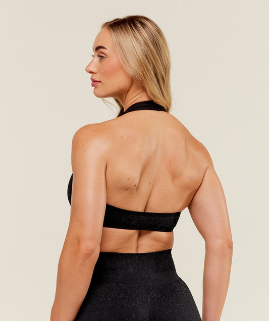 Women's Gymshark Adapt Fleck X Whitney Halterneck Sports Bra Black — Gymshark | Authentic India
