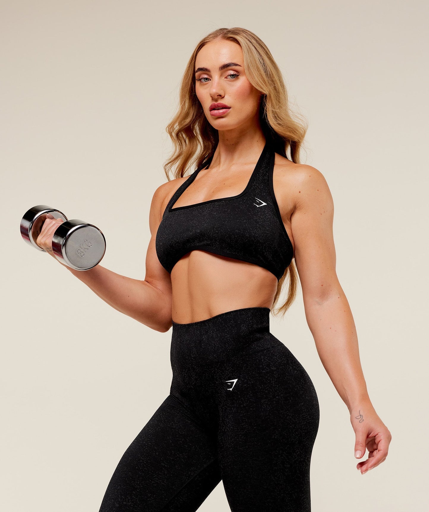 Women's Gymshark Adapt Fleck X Whitney Halterneck Sports Bra Black — Gymshark | Authentic India