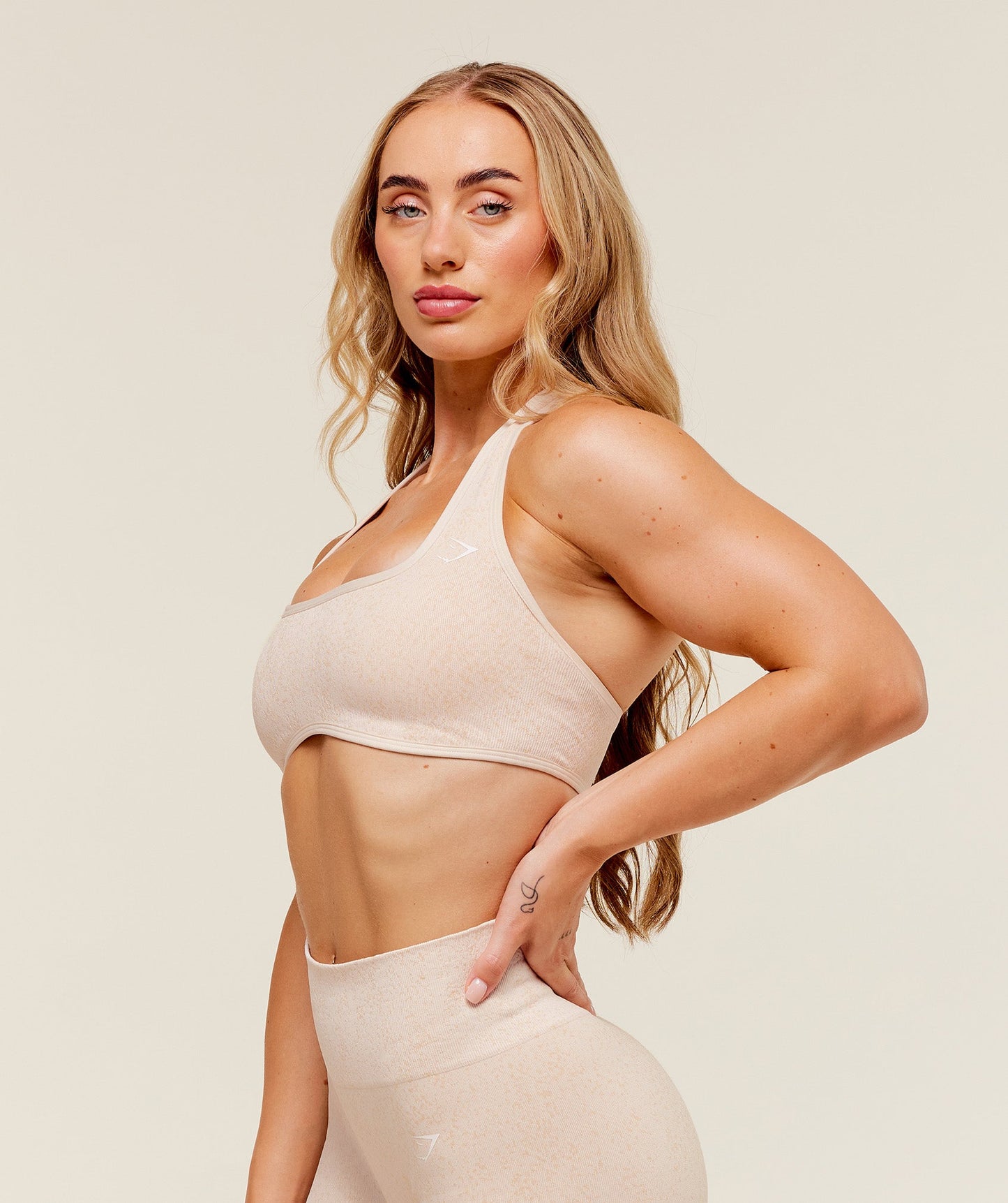 Women's Gymshark Adapt Fleck X Whitney Halterneck Sports Bra Coconut White — Gymshark | Authentic India