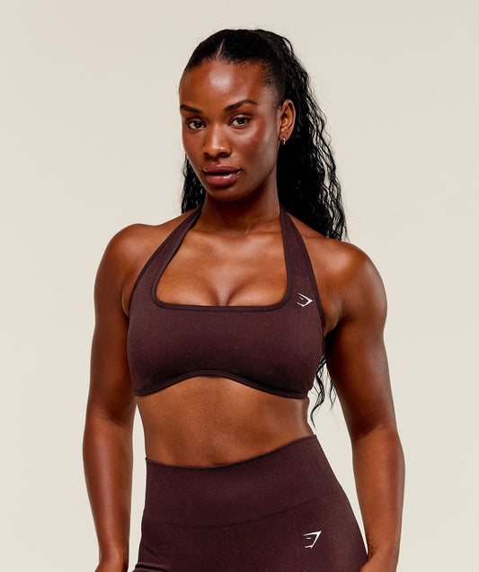 Women's Gymshark Adapt Fleck X Whitney Halterneck Sports Bra Cherry Purple — Gymshark | Authentic India