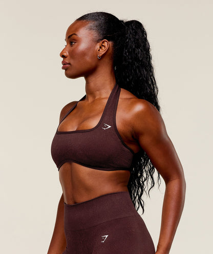 Women's Gymshark Adapt Fleck X Whitney Halterneck Sports Bra Cherry Purple — Gymshark | Authentic India