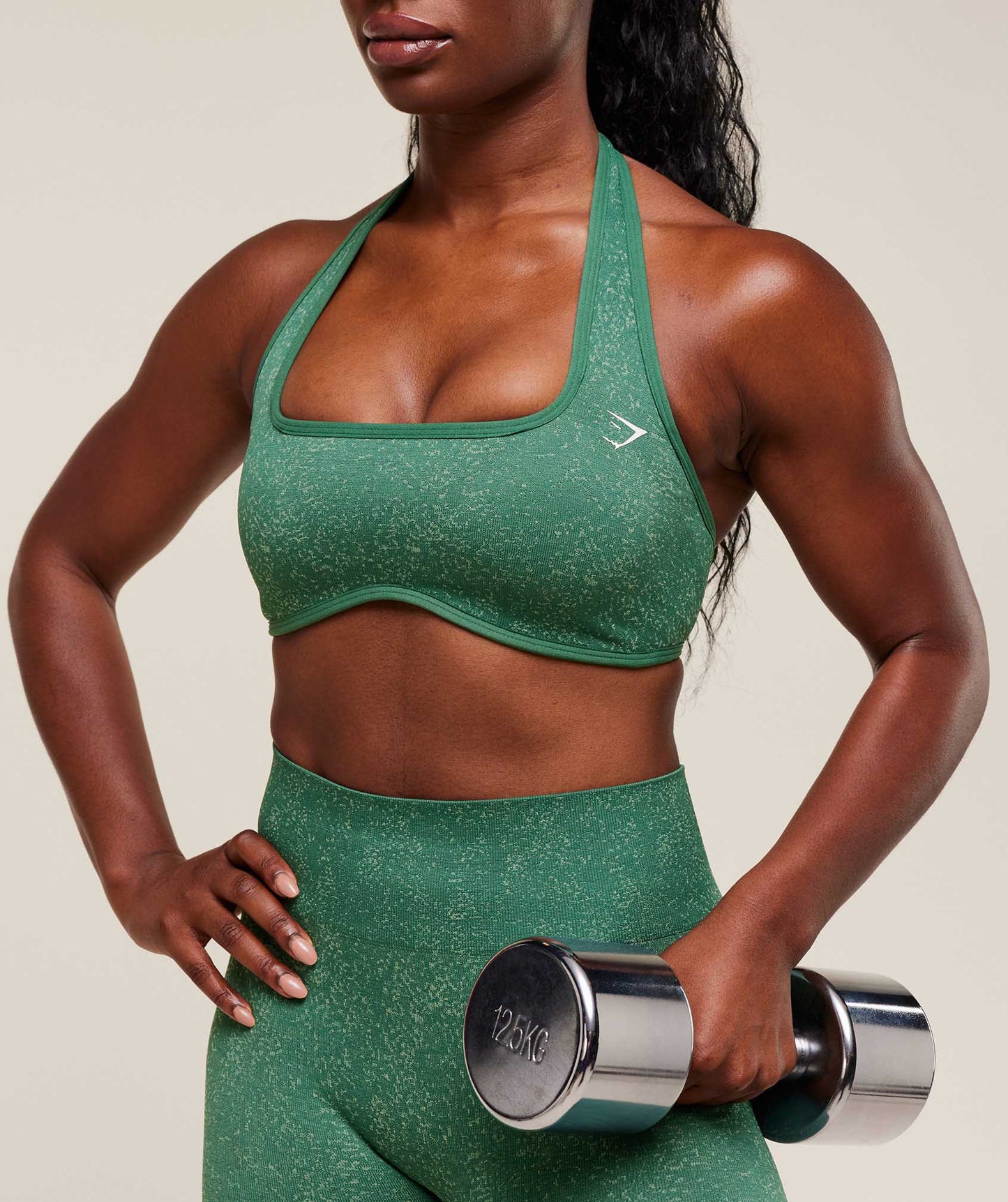 Women's Gymshark Adapt Fleck X Whitney Halterneck Sports Bra Lift Green — Gymshark | Authentic India