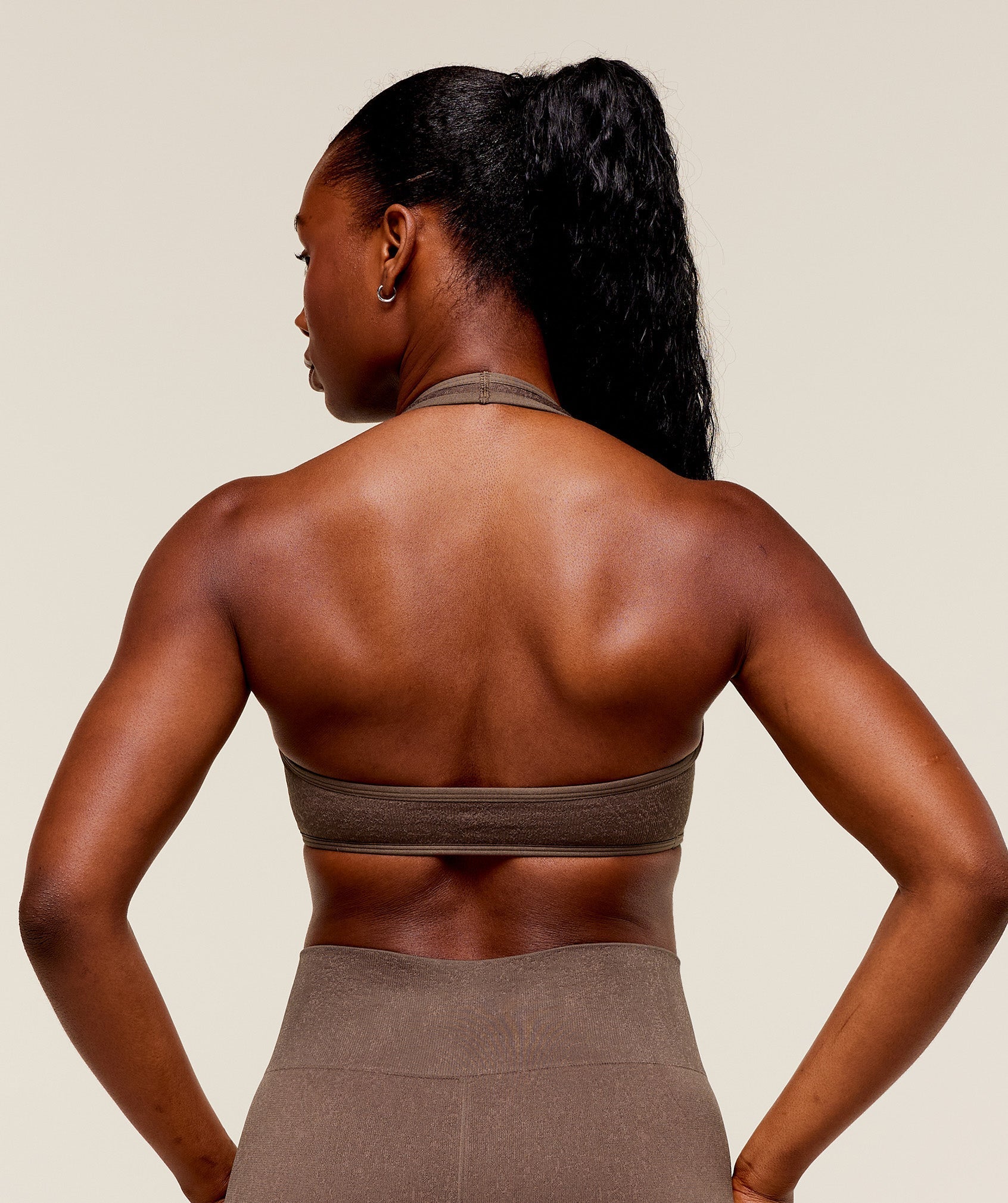 Women's Gymshark Adapt Fleck X Whitney Halterneck Sports Bra Soft Brown — Gymshark | Authentic India