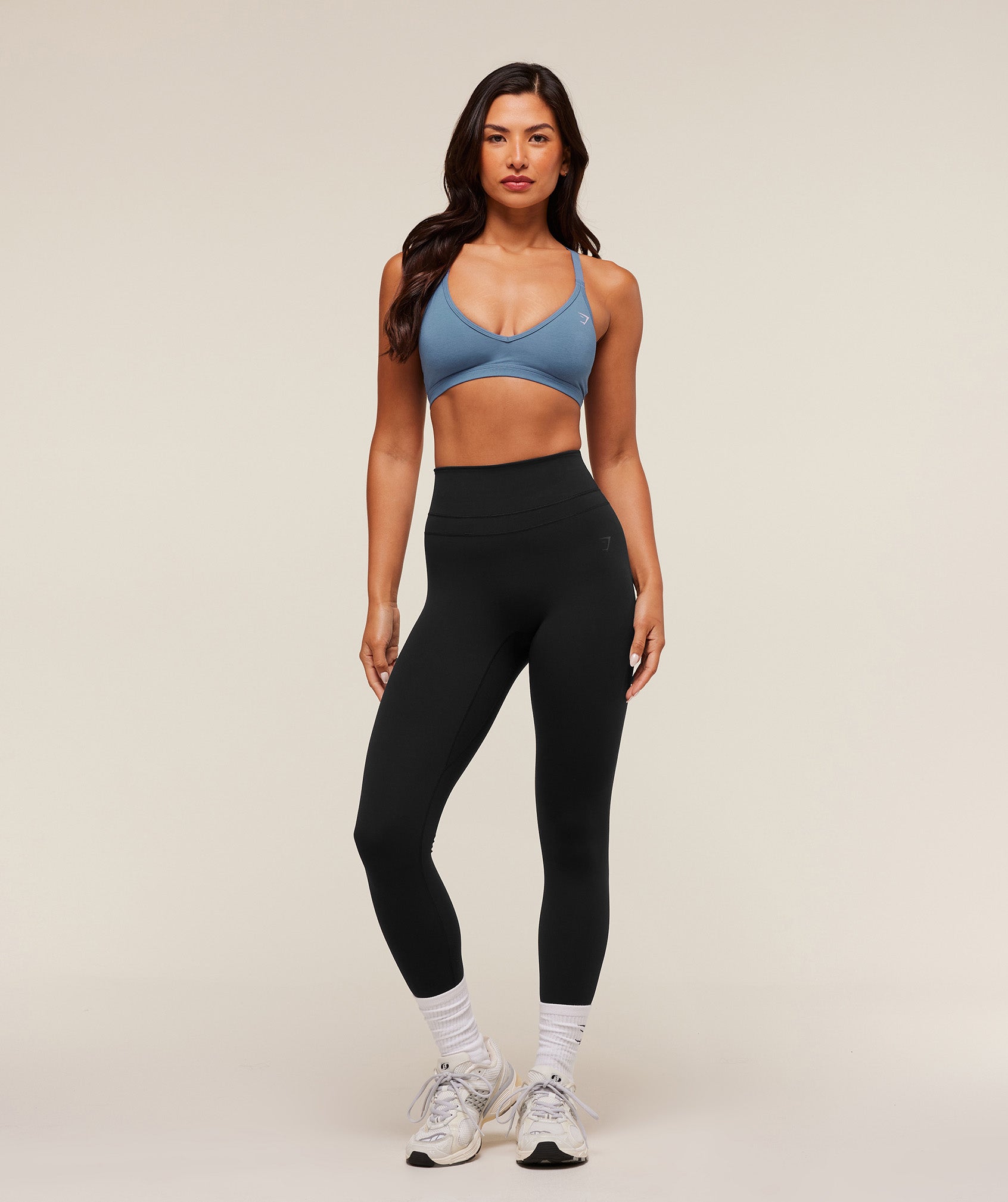 Women's Gymshark Cotton Racerback Sports Bra Worn Blue — Gymshark | Authentic India