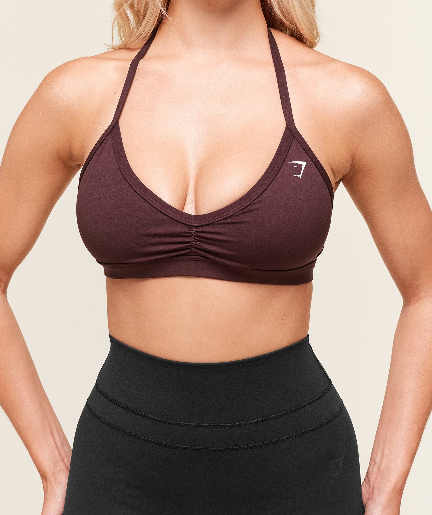 Women's Gymshark Minimal Halterneck Sports Bra Cherry Purple — Gymshark | Authentic India