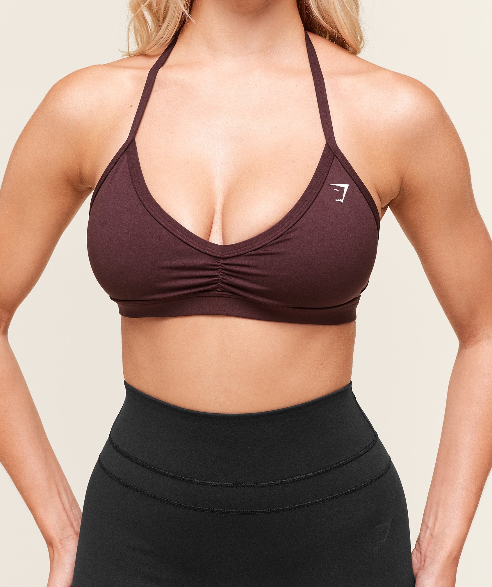 Women's Gymshark Minimal Halterneck Sports Bra Cherry Purple — Gymshark | Authentic India