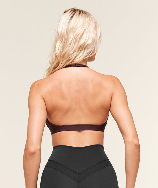 Women's Gymshark Minimal Halterneck Sports Bra Cherry Purple — Gymshark | Authentic India