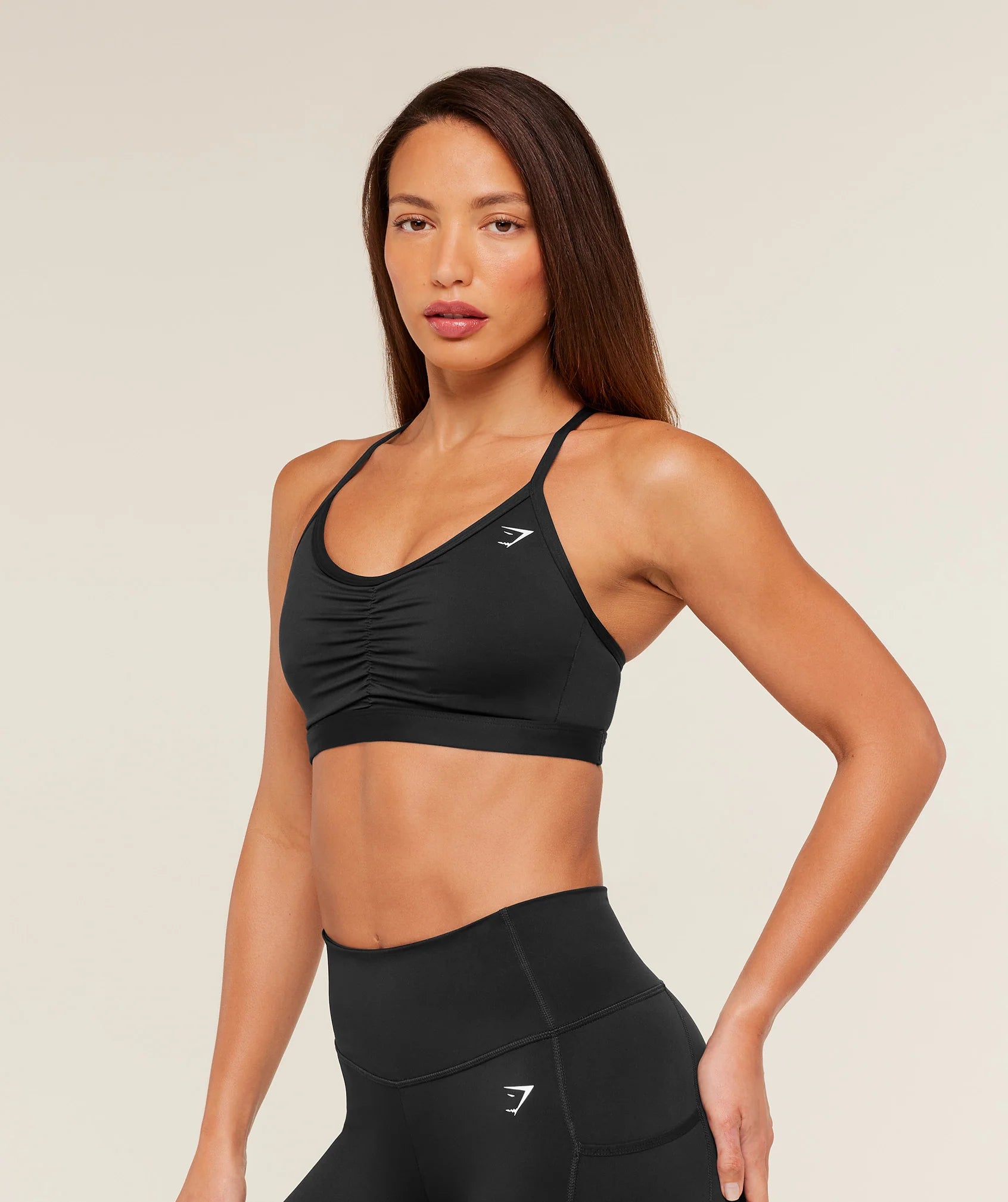 GYMSHARK Ruched Sports Bra Black — Gymshark | Authentic India