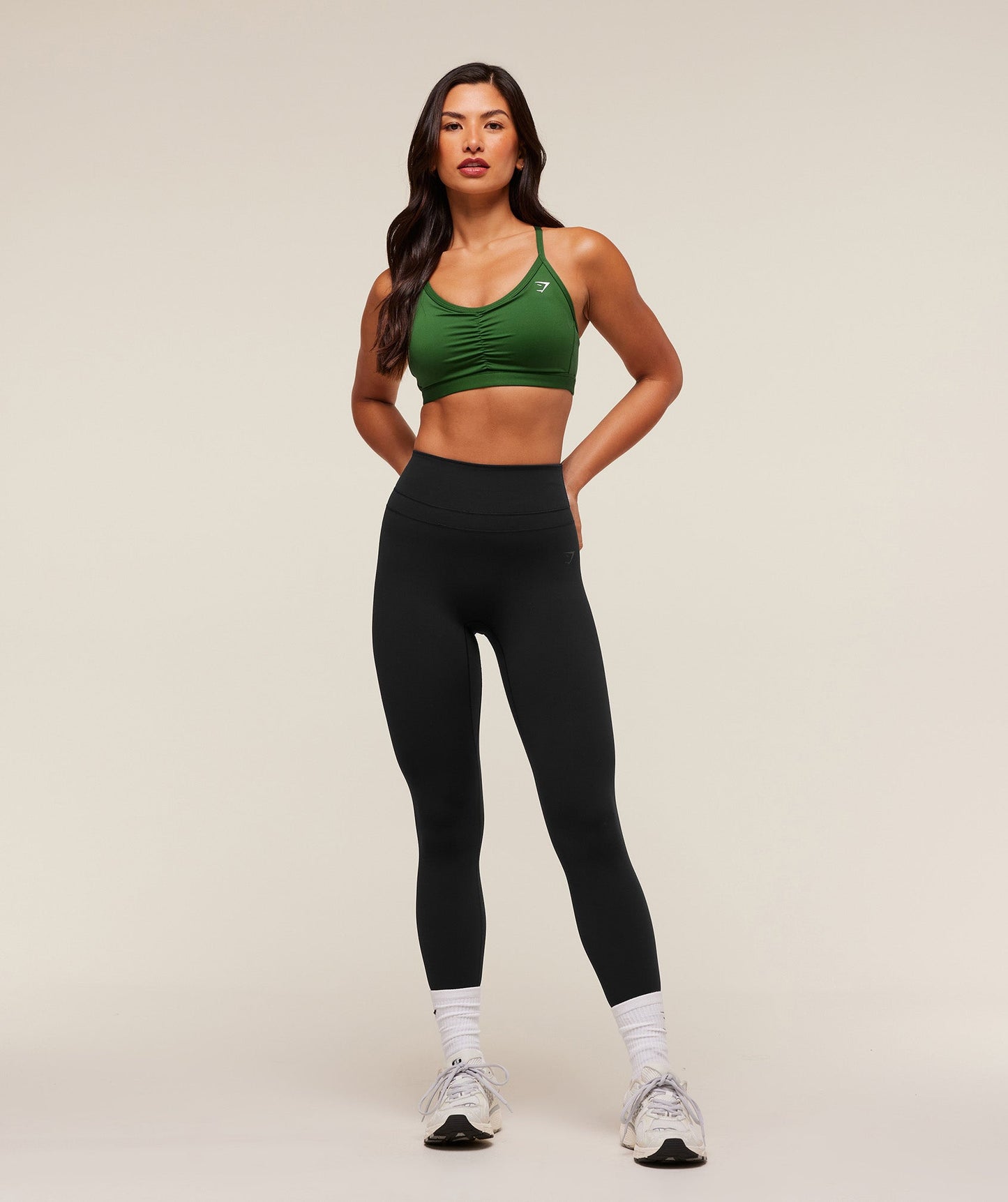 Women's Gymshark Ruched Sports Bra Athletic Green — Gymshark | Authentic India