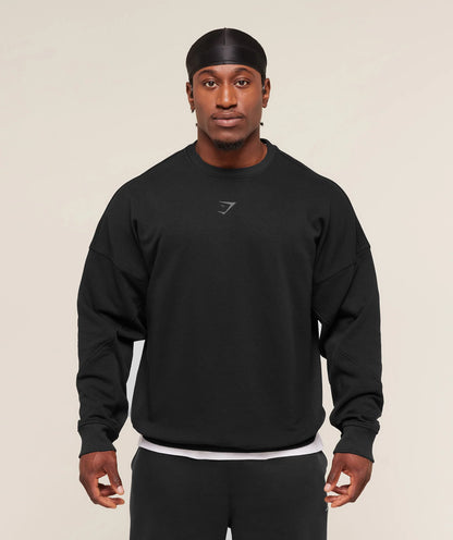 GYMSHARK Power Crew Black/Asphalt Grey