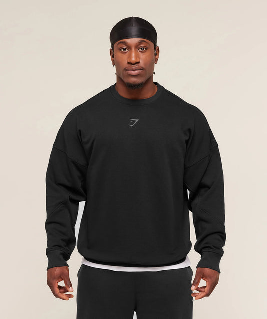 GYMSHARK Power Crew Black/Asphalt Grey