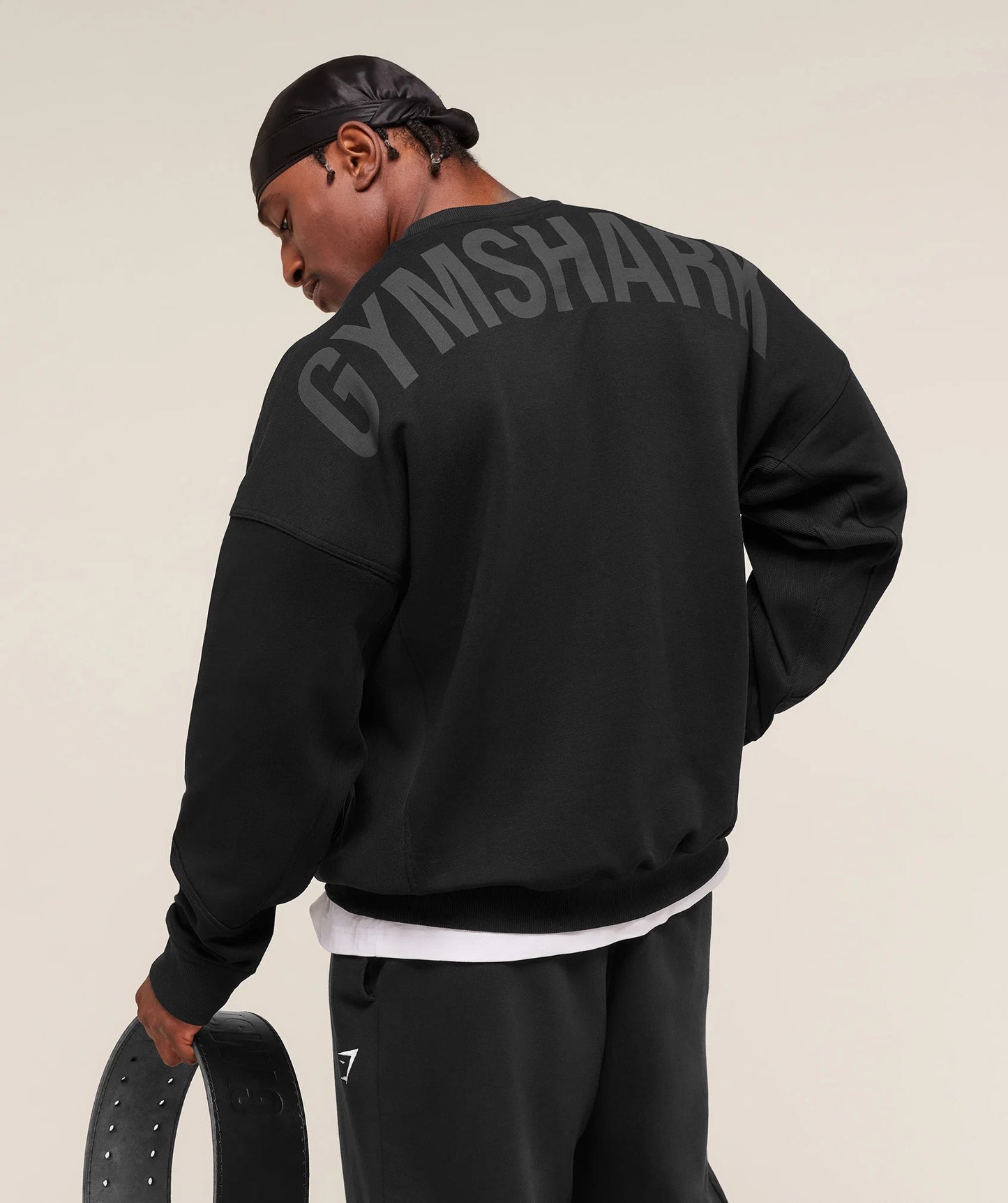 GYMSHARK Power Crew Black/Asphalt Grey