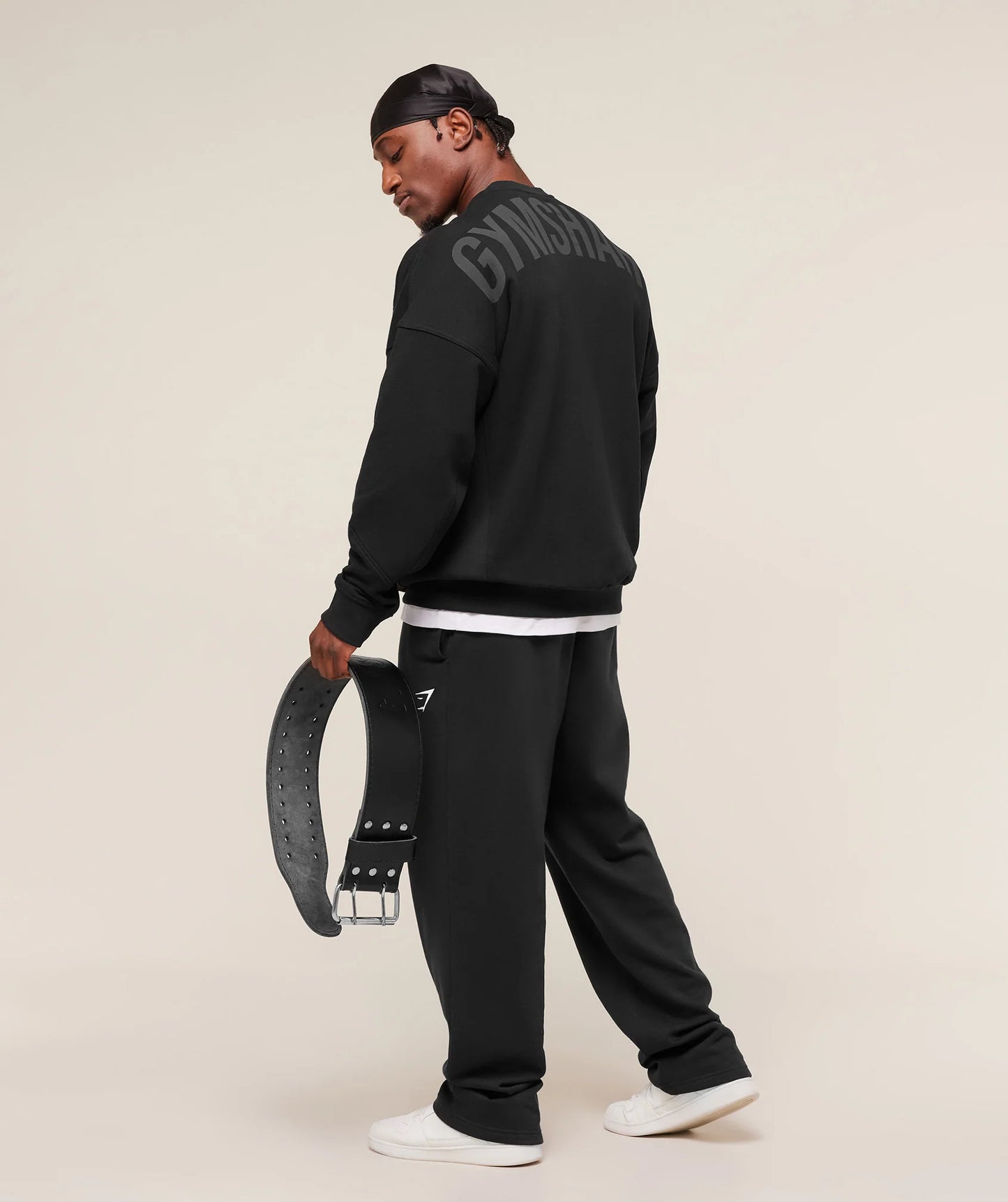GYMSHARK Power Crew Black/Asphalt Grey