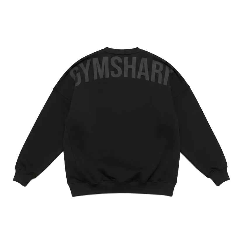 GYMSHARK Power Crew Black/Asphalt Grey
