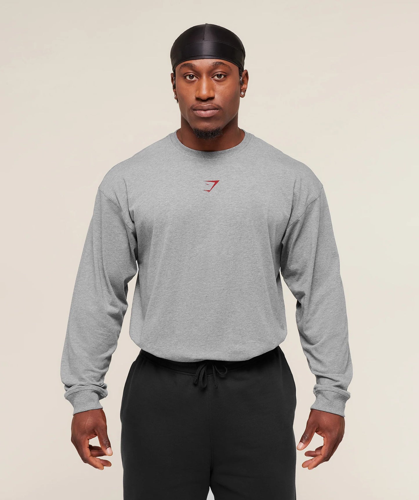 GYMSHARK Power Long Sleeve T-Shirt Charcoal Core Marl