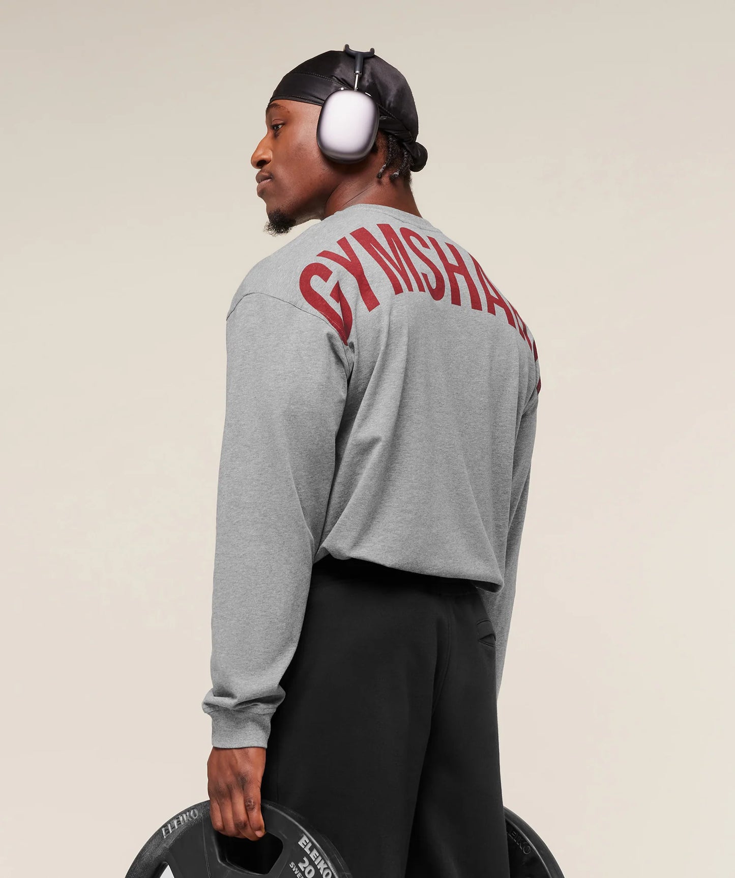 GYMSHARK Power Long Sleeve T-Shirt Charcoal Core Marl