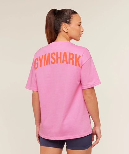 GYMSHARK Power Oversized T-Shirt Pink — Gymshark | Authentic India