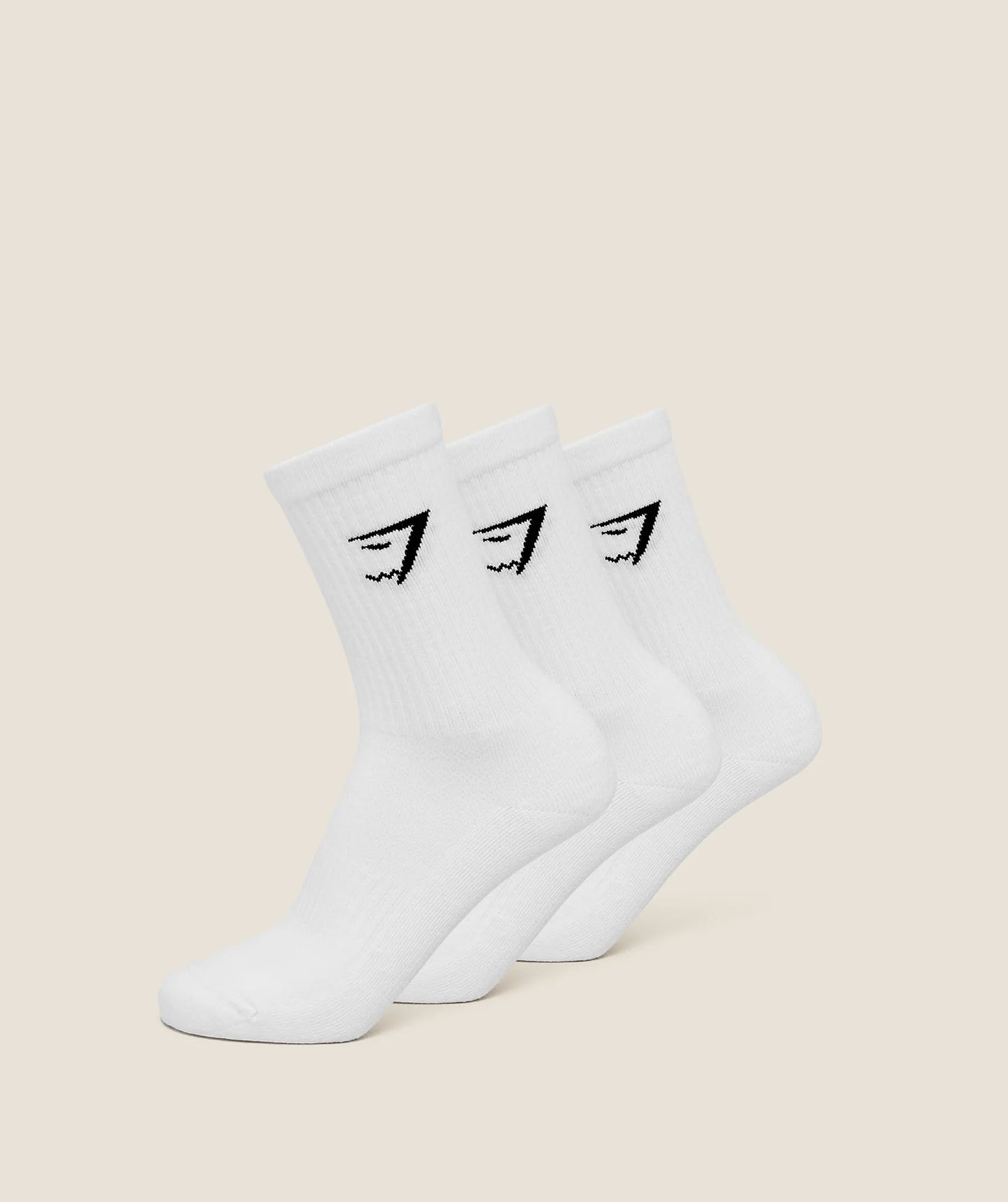 GYMSHARK Crew Socks 3pk White — Gymshark | Authentic India
