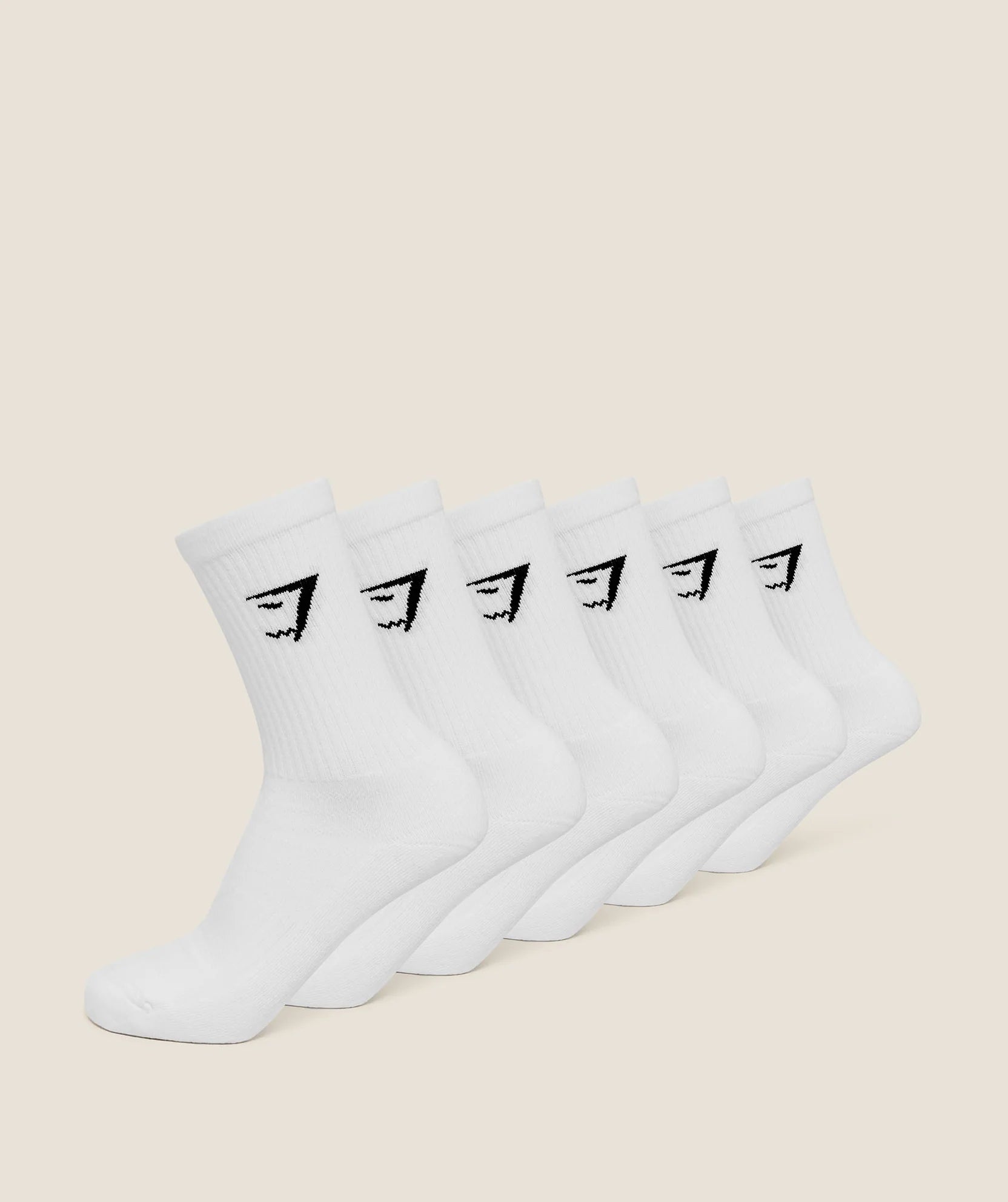 GYMSHARK Crew Socks 6pk White — Gymshark | Authentic India