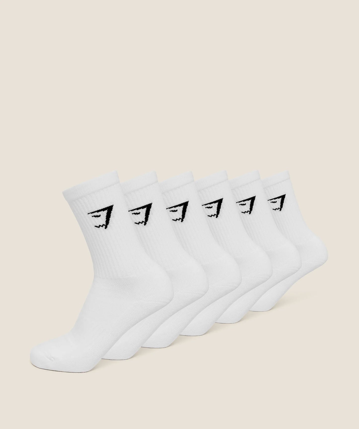 GYMSHARK Crew Socks 6pk White — Gymshark | Authentic India