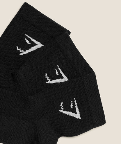GYMSHARK Midi Socks 3pk Black — Gymshark | Authentic India