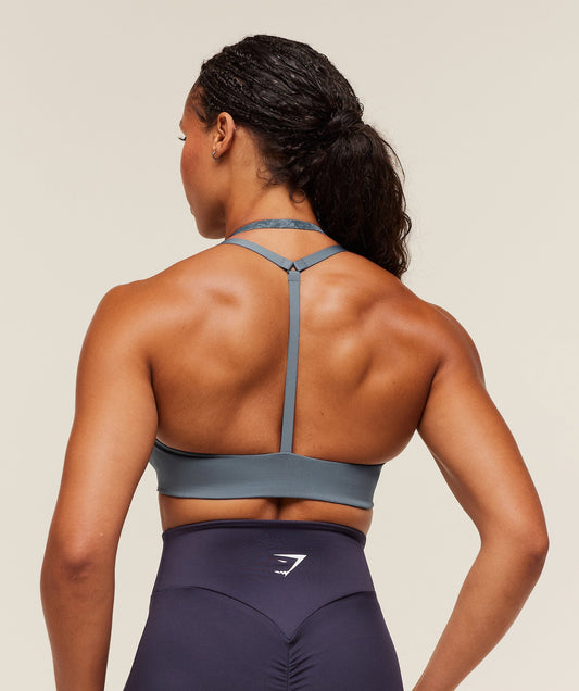 Women's Gymshark Reps T Back Sports Bra Iron Blue — Gymshark | Authentic India