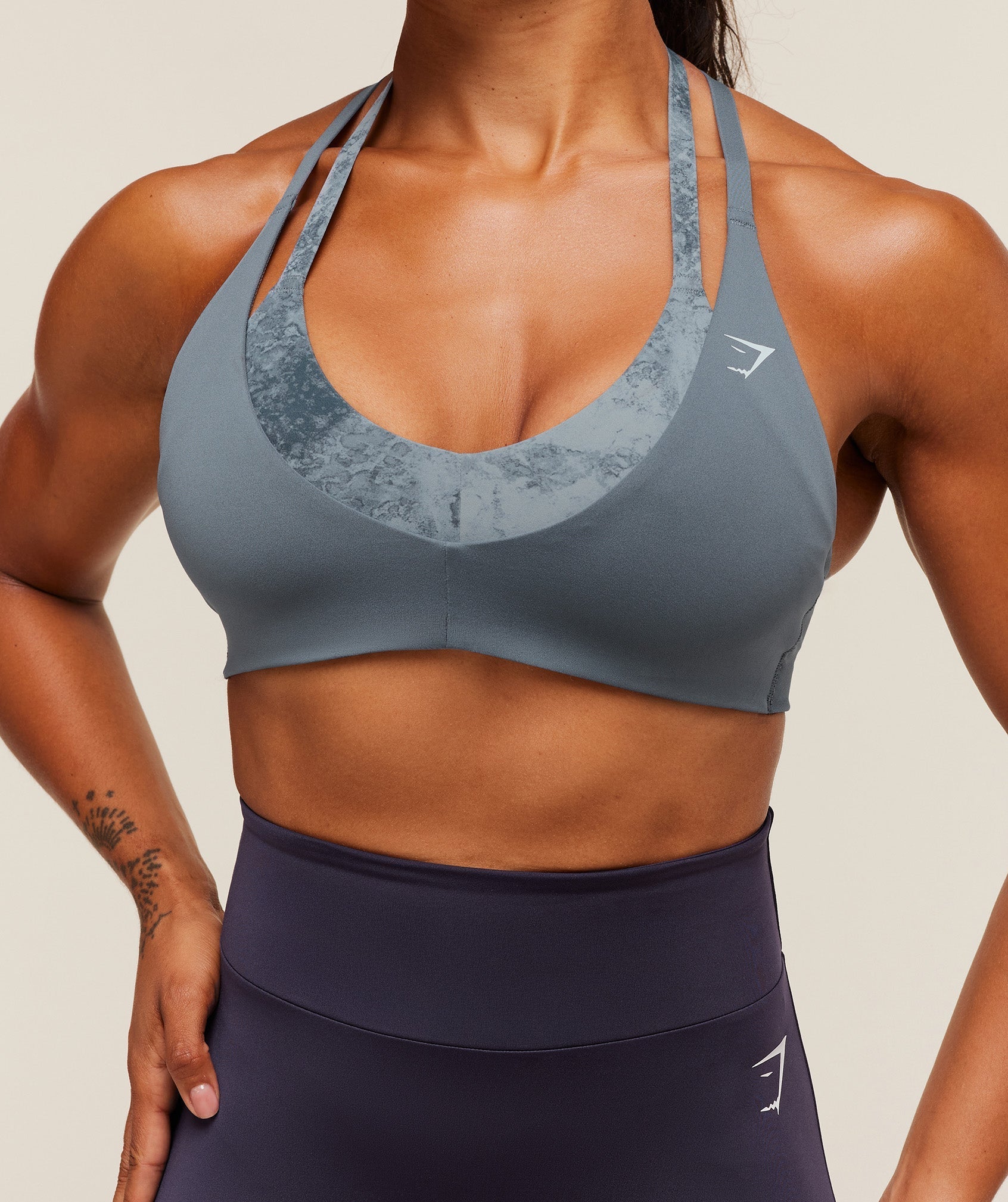 Women's Gymshark Reps T Back Sports Bra Iron Blue — Gymshark | Authentic India