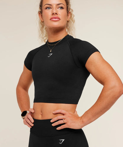 GYMSHARK Interval Seamless Short Sleeve Crop Top — Gymshark | Authentic India