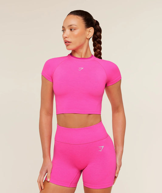 GYMSHARK Interval Seamless Short Sleeve Crop Top — Gymshark | Authentic India