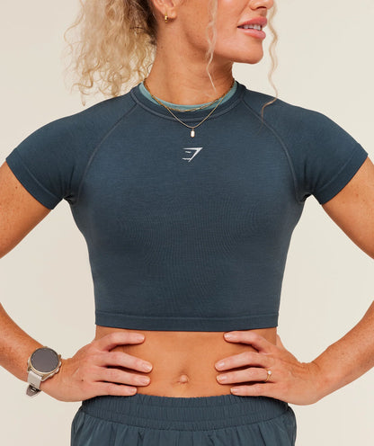 GYMSHARK Interval Seamless Short Sleeve Crop Top — Gymshark | Authentic India