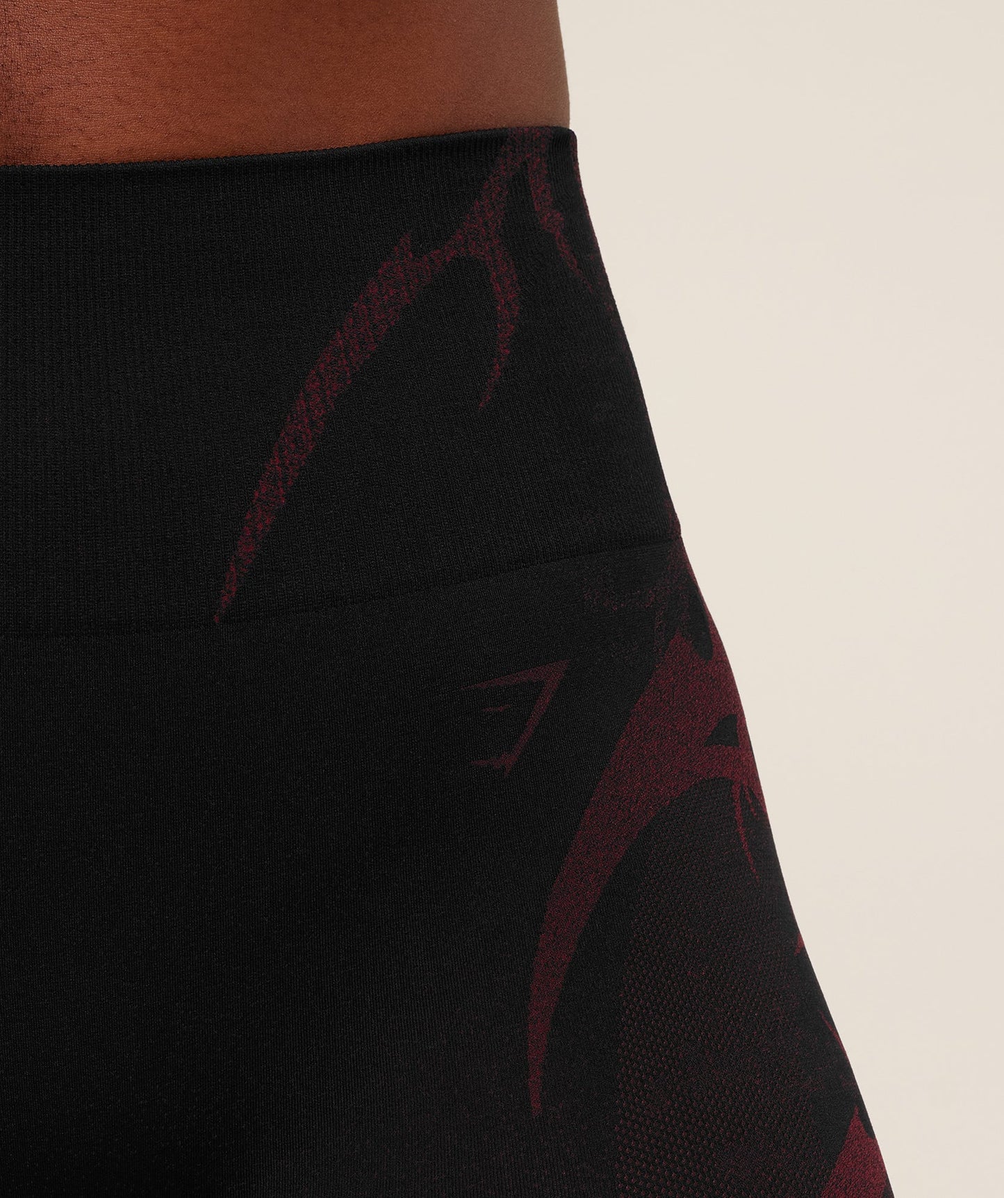 GYMSHARK Storm Seamless Leggings Black/Rich Maroon