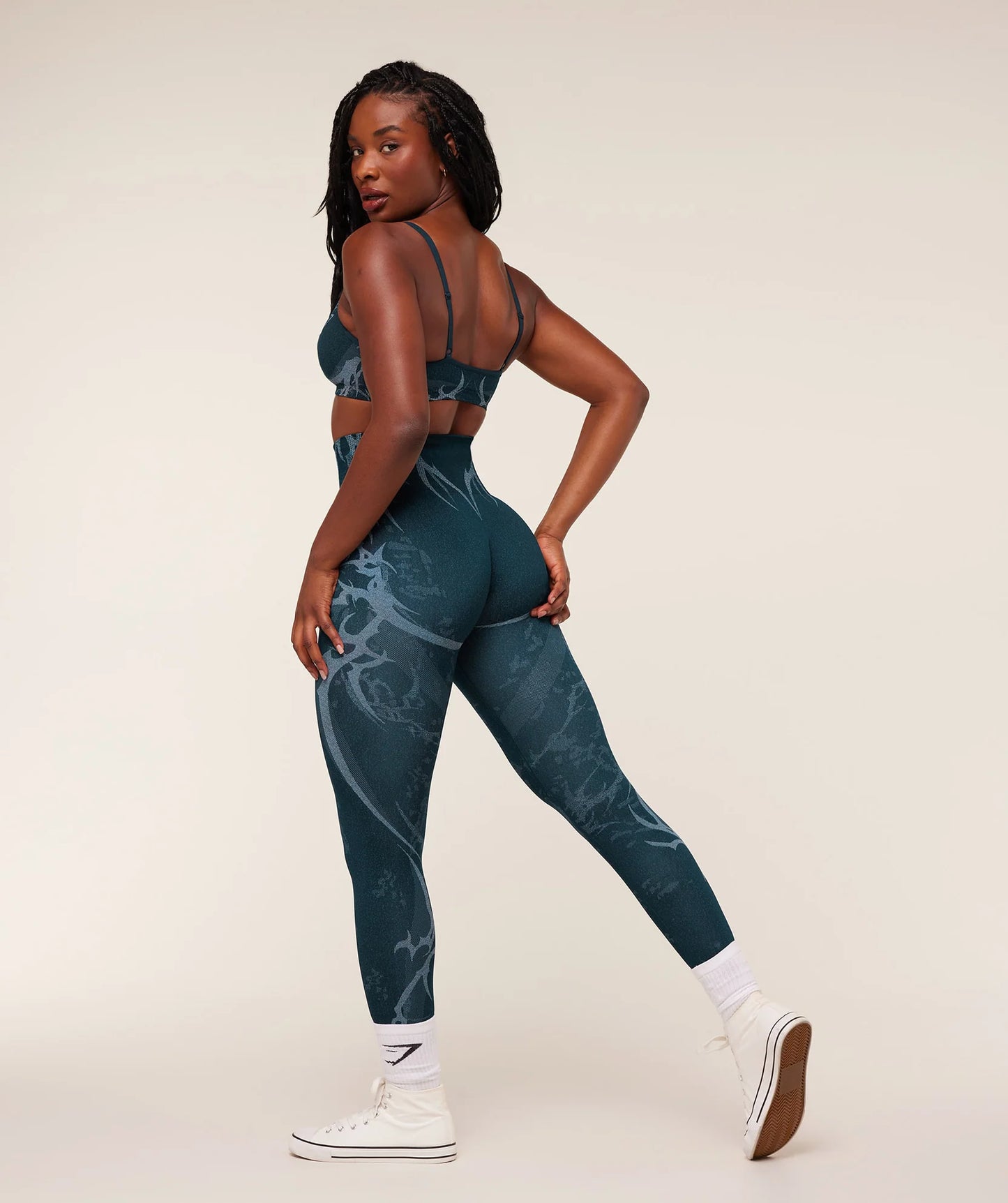 GYMSHARK Storm Seamless Leggings Deep Petrol Blue/Smoke Blue