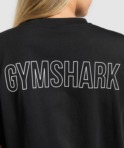 Women's Gymshark Trace Graphic Oversized T-Shirt Black — Gymshark | Authentic India