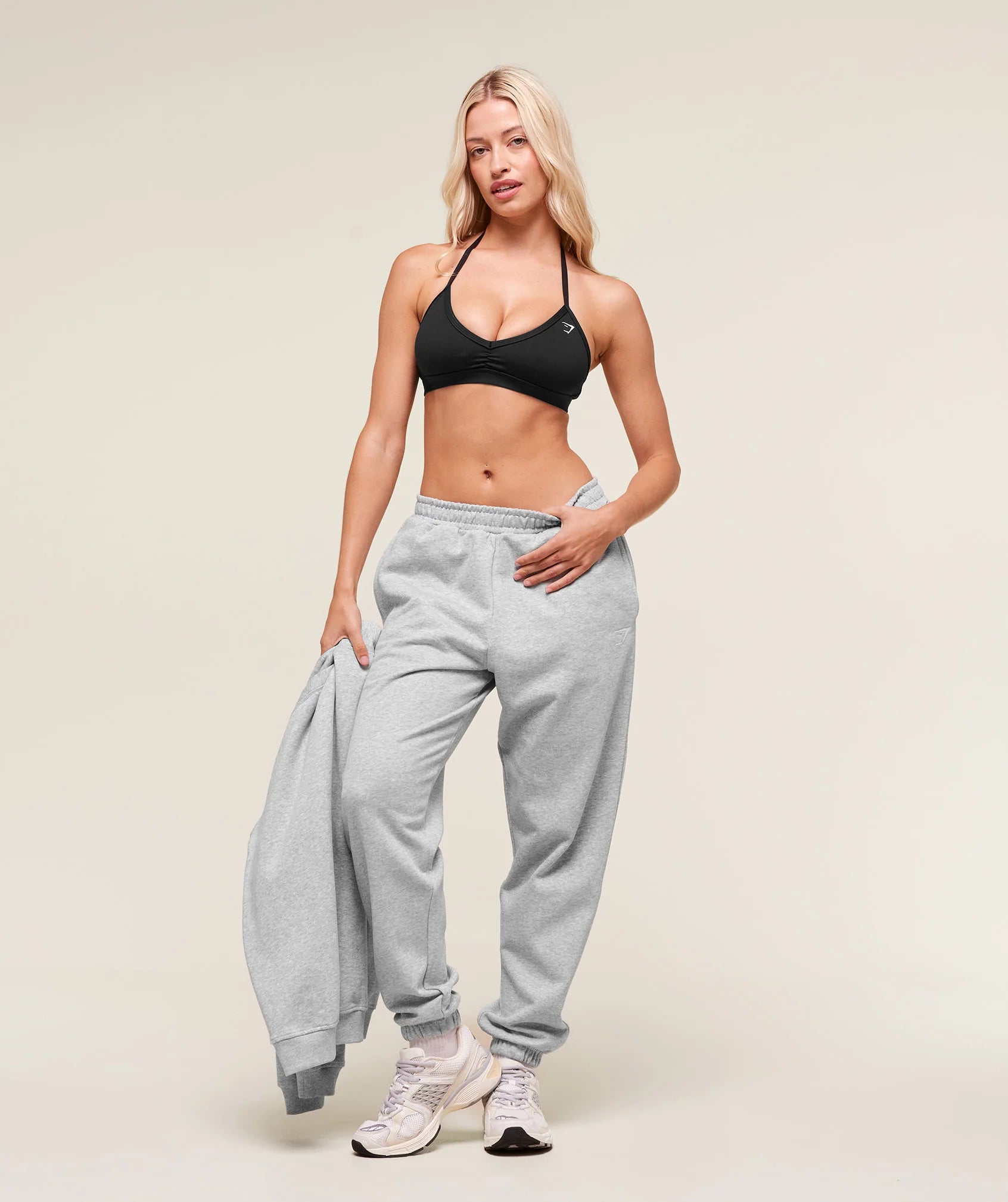 GYMSHARK Training Fleece Joggers Light Grey Core Marl — Gymshark | Authentic India