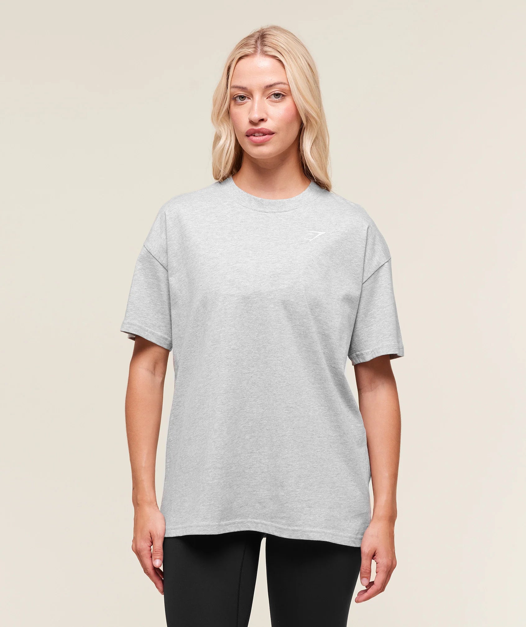GYMSHARK Training Oversized T Shirt Light Grey Marl 1 — Gymshark | Authentic India
