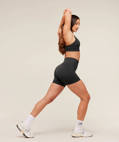 GYMSHARK Vital Seamless Shorts Black Marl Logo — Gymshark | Authentic India