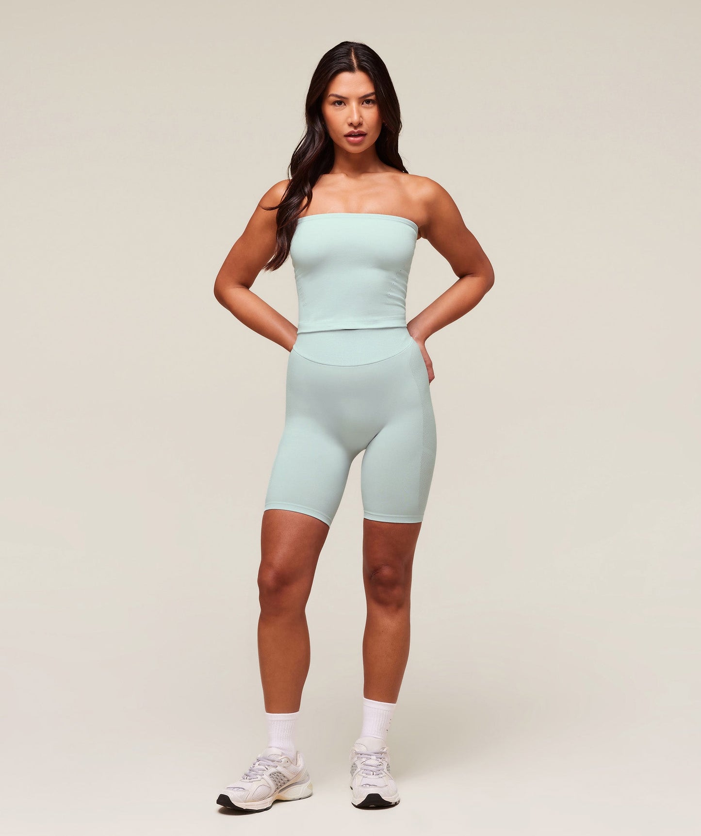 Women's Gymshark Everywear Warp Knit Cycling Shorts Frost Blue — Gymshark | Authentic India